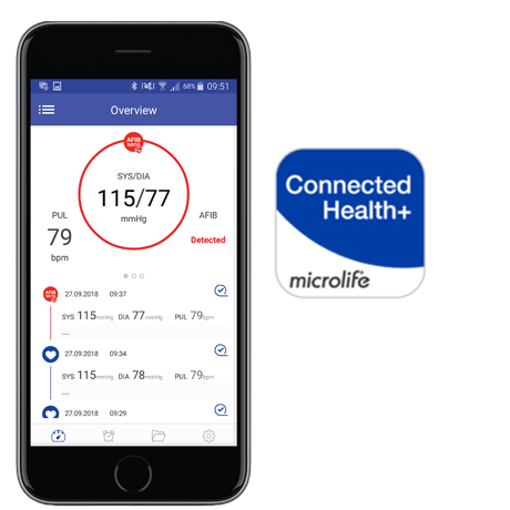 Экспорт данных Microlife Connected Health